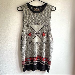 Urban Outfitters mens crewneck tribal knit sweater